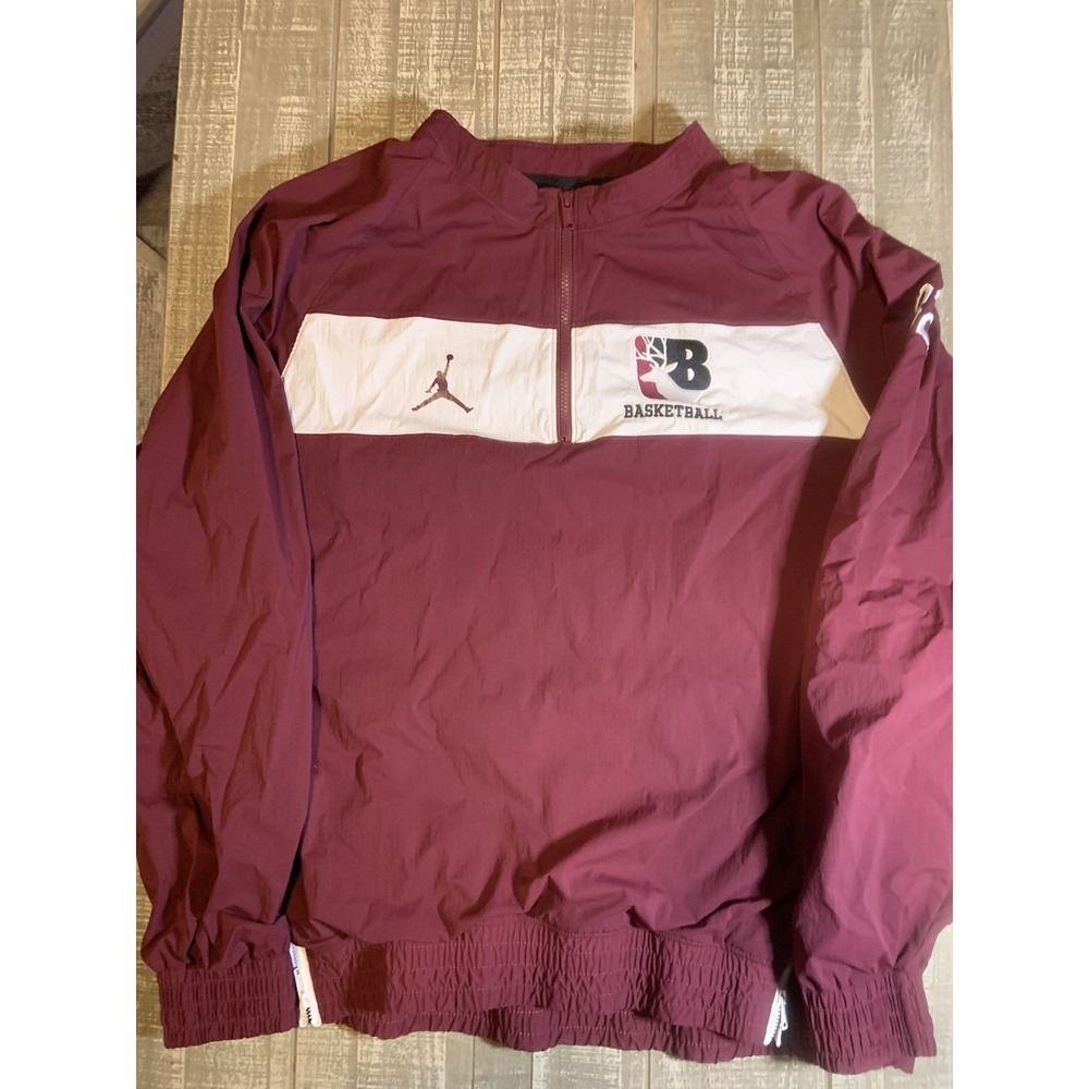 Air Jordan Maroon 1/4 Zip Pullover Nylon Windbreaker RN‎ 56323 Mens Size 2XL